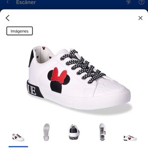 Disney White and Black Minnie Mouse Sneakers
